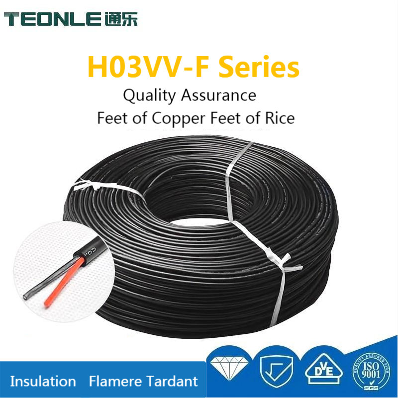 Soft 0.5mm2 to 2.5mm2 H03VV-F Power cable with VDE certification